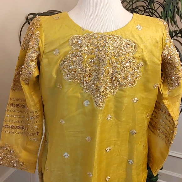 Embroidered fancy Multi color Pakistani/Indian 3Pc Shalwar suit Size M-L - Picture 13 of 15